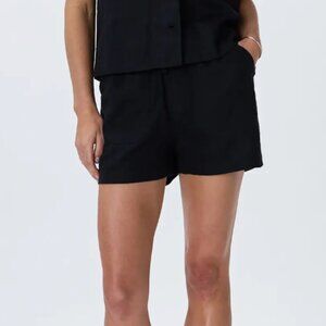 100% Linen European Shorts - Black